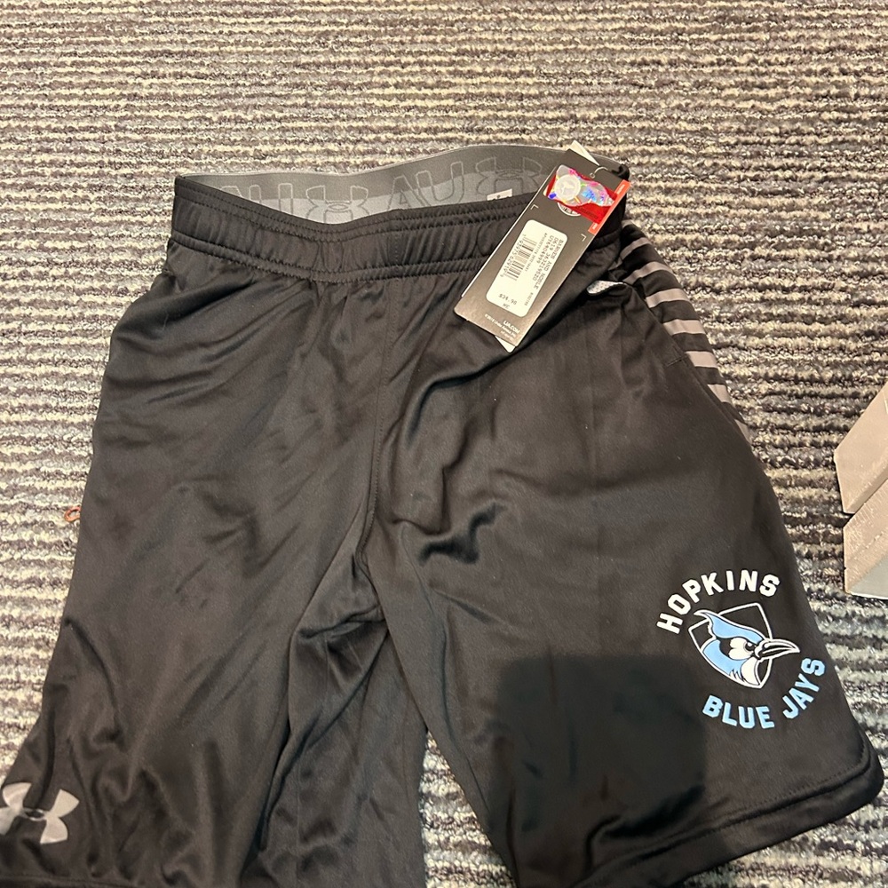 John’s Hopkins Under Armour Kids Black Shorts youth medium